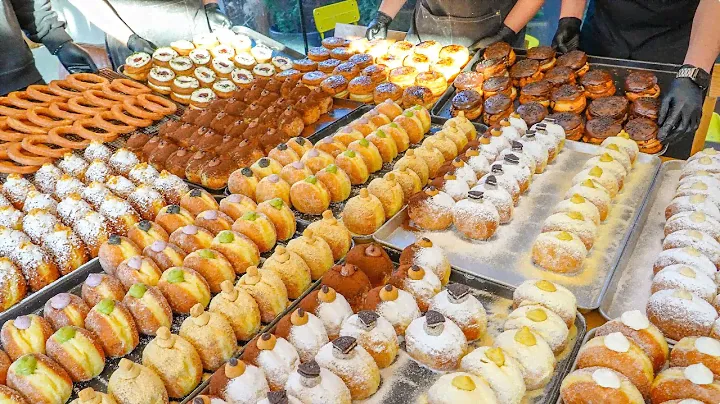 Ultimate Korean food! This donut factory makes over 500 donuts a day - Korean street Food / 수원맛집 골디스