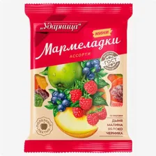 Мармелад Ударница ассорти Дыни/Малины/Яблока/Черники 275г