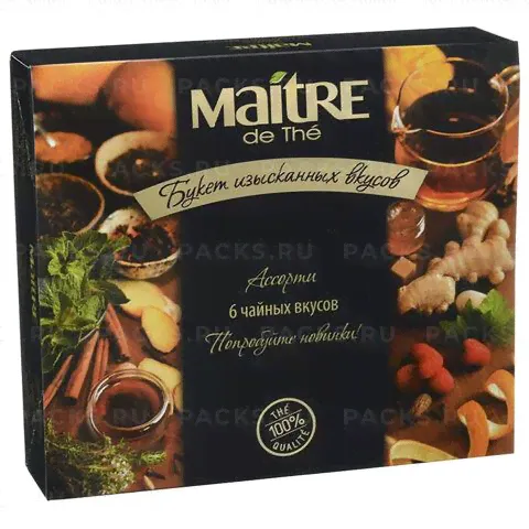 Продукты, Чай MAITRE (Мэтр) ассорти 5 вкусов по 30 пак 120г 1/6