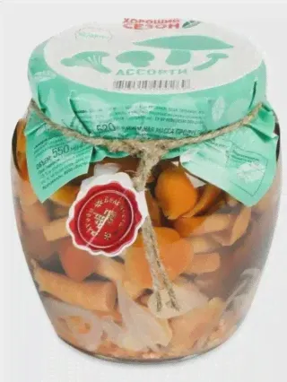 Ассорти из маринованных грибов ст/б. 550г (Хороший сезон)