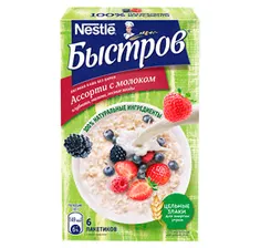 БЫСТРОВ Каша Овсяная Ассорти c Молоком 240гр
