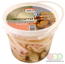 Коктейль из морепродуктов 7 Узлов 350гр Морское ассорти в заливке 1/5шт