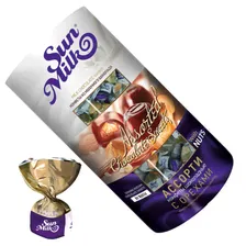 Конфеты Ассорти с орехами Сан Милк 260гр 1/8шт Династия