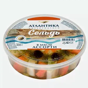Сельдь Атлантическая ассорти в масле 400г