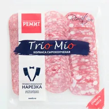 Колбаса нарезка Ассорти Trio Mio сырокопченая 100г Ремит