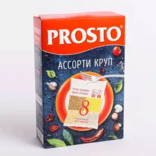 Ассорти круп PROSTO 500г (2пак гречи, 2пак пшено, 2пак пшеничная крупа, 2 пак перловая крупа) 810680