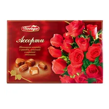 Набор конфет Ассорти красная, Победа Вкуса, 200 г.