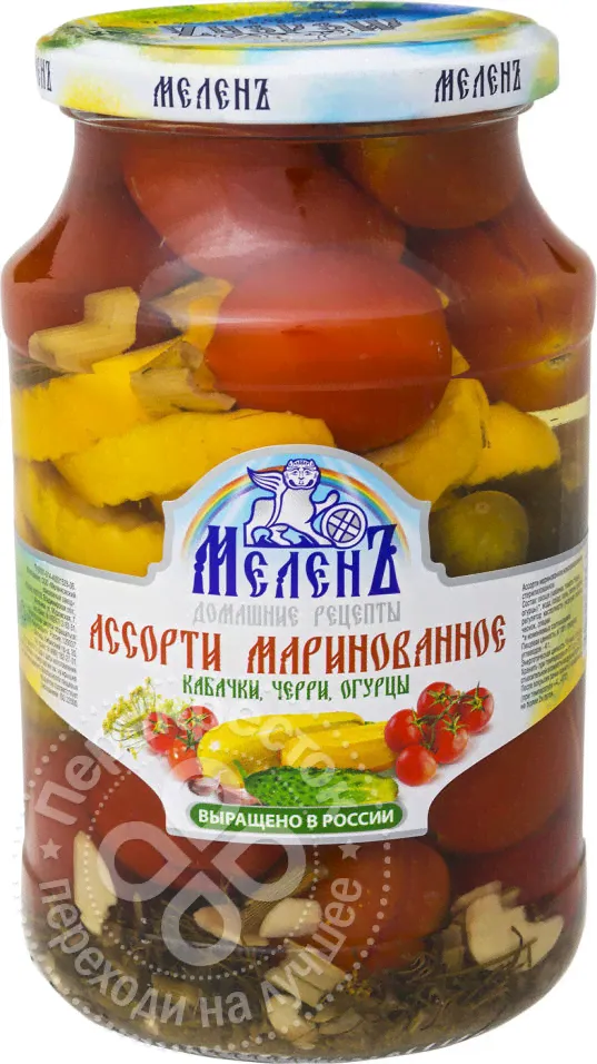 Ассорти Меленъ овощное Кабачки черри огурцы 900г Меленковский КЗ-0
