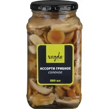 Ассорти грибное соленое "Vegda product" (больш.) (стекло)