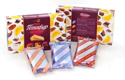 Вафельное ассорти птифур из полбы финик, апельсин и шоколад