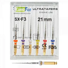 Машинные файлы ProTaper 21мм ассорти (6шт), ЕВРОФАЙЛ