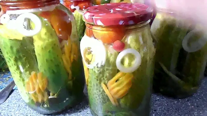 Вкусное ассорти Заготовки на зиму Огурцы и помидоры Просто вкусно!