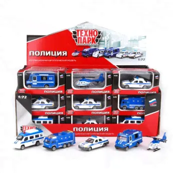 Машина игрушечная Технопарк "Полиция", металл., 1:72, ассорти