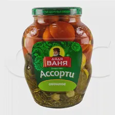 Ассорти огурцы и томаты марин. Дядя Ваня 1,8кг, 6шт/кор