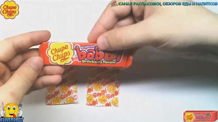 Распаковка и Обзор Еды Жевательная Резинка “CHUPA CHUPS“ BigBabol со Вкусом Клубники, 22.5 г.