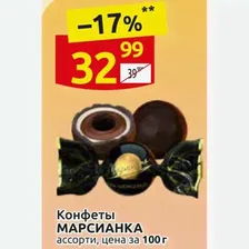 Конфеты МАРСИАНКА ассорти, цена за 100 г