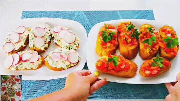 Ассорти из брускетт, два рецепта