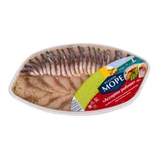 Ассорти рыбное Вкусное Море скумбрия-сельдь слабосоленое в масле 150 г