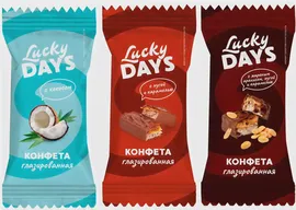 Конфеты Lucky Days/Скрепыши Ассорти Нуга/Карамель/Арахис/Кокос в ассортименте