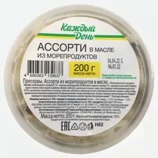Ассорти морепродуктов «Каждый День» в масле, 200 г