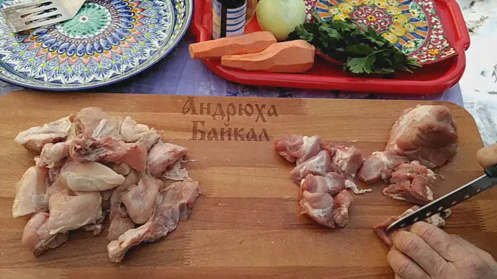 Зимняя СКАЗКА готовлю Мясное Ассорти в ВИНЕ на сковороде САДЖ