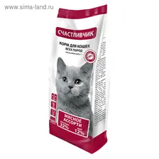 Сухой корм "Счастливчик" для кошек, мясное ассорти, 400 г