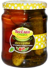 Ассорти овощное огурцы помидоры Веселая грядка 950г
