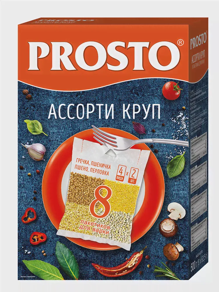 КРУПА ПРОСТО АССОРТИ КРУП 500Г 8*62,5Г ТВ