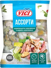 Ассорти из морепродуктов мороженых и варено-мороженых VICI, 400 г