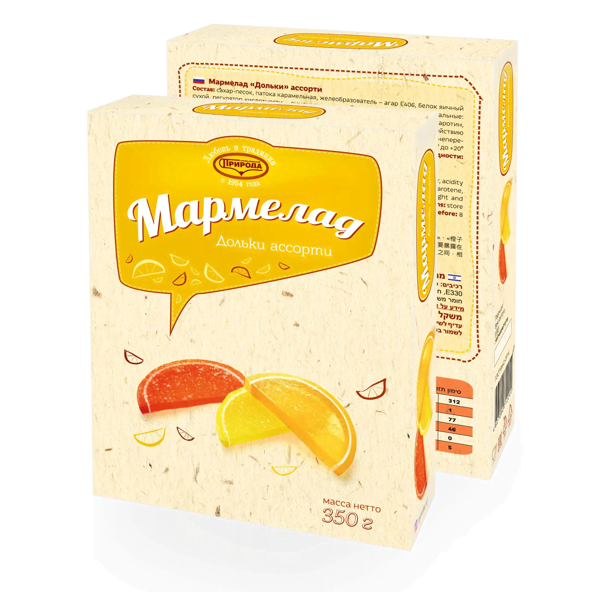 Мармелад дольки ассорти 350г