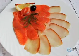 Нарезка ассорти «Asmin-Fish» семга + масляная рыба х/к 200 гр