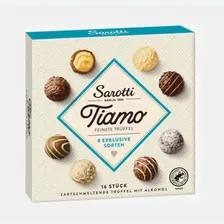Конфеты ассорти с шампанским, виски, ромом, джином и ликером Tiamo truffles 200 г т.м. Sarotti