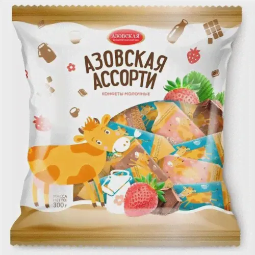Конфеты молочные азовская ассорти п/п азовская кф