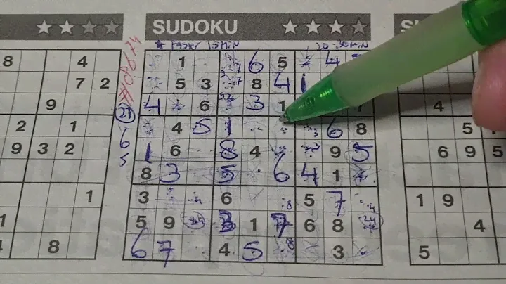 (#8674) Friday Three Stars Sudoku puzzle. Bonus Extra edition. 06-07-2024  part 1 of 4