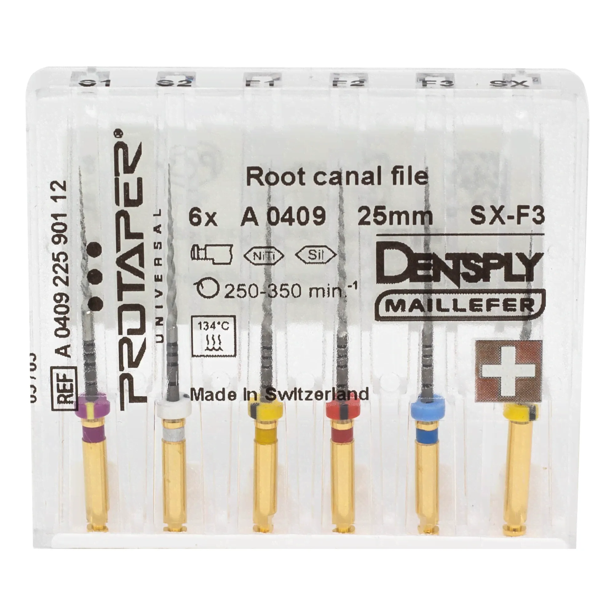 ПроТейпер/ProTaper 25мм. ассорти (SX-F3) машин. 6шт. Maillefer A040922590112