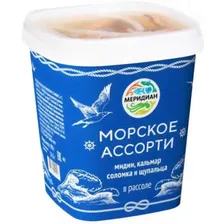 Морское ассорти Меридиан в рассоле 390г в магазинах Магнит
