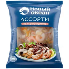 Морепродукты ассорти замороженные Новый Океан, 460г