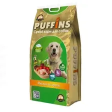 PUFFINS 15кг Корм сухой для собак мясное ассорти