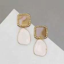 Серьги ассорти «Геометрия» соединение фигур, цвет золото