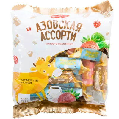 Конфеты молочные Азовская Ассорти 300г