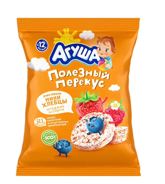 Рисовые мини хлебцы Агуша Ягодное ассорти