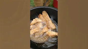 Рыба жареная в казане с картошкой. Улёт!