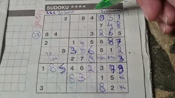 (#8724) Saturday.      Four Stars Sudoku puzzle. Bonus Extra edition. 06-15-2024 Extra part 1 of 4